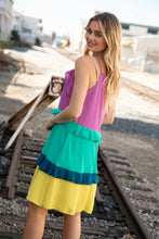 Load image into Gallery viewer, Splash Zones Ruffle Trim Color Block Dress
