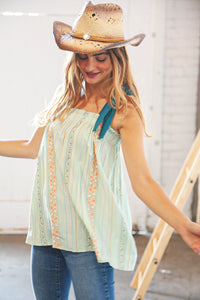 Stay on the Boho Trails Tie-Shoulder Top