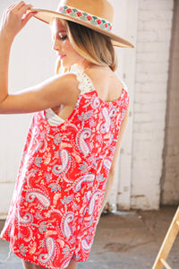 Surfing Tides Paisley-Mix Tank Top