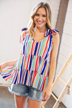 Load image into Gallery viewer, Monte Carlo Sunsets Striped Peplum Top
