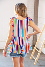 Load image into Gallery viewer, Monte Carlo Sunsets Striped Peplum Top
