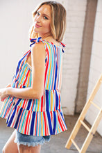 Load image into Gallery viewer, Monte Carlo Sunsets Striped Peplum Top
