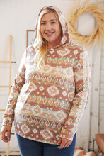 Load image into Gallery viewer, Flakes and Flurries Embrodiered Geo-Print Hoodie
