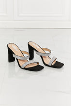 Load image into Gallery viewer, Leave A Little Sparkle Rhinestone Block Heel Sandal in Black
