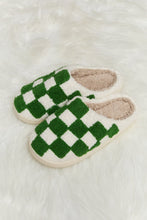 Load image into Gallery viewer, Checkered Print Plush Slide Slippers (multiple color options)
