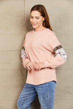 Load image into Gallery viewer, Cozy Paradise Leopard Sequined Drop Shoulder Knit Top
