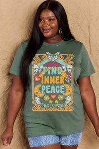 FIND INNER PEACE Graphic Cotton T-Shirt (multiple color options)
