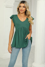 Load image into Gallery viewer, Better Than You Know V-Neck Flutter Sleeve Babydoll Blouse (multiple color options)
