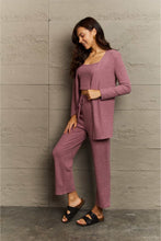 Load image into Gallery viewer, Relaxed Radiance Cropped Top, Long Pants and Cardigan Lounge Set (2 color options)
