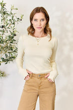 Load image into Gallery viewer, Always Loyal Ribbed Round Neck Long Sleeve Top in Vanilla Cream
