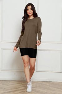 Basic Everyday Round Neck Long Sleeve Top  (multiple color options)