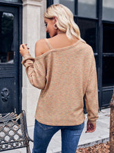 Load image into Gallery viewer, Autumn Adventure Asymmetrical Dropped Shoulder Long Sleeve Knit Top (multiple color options)
