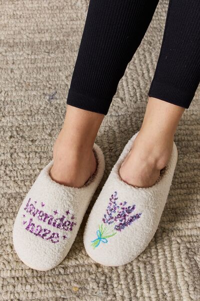 Lavender Haze Sequin Pattern Cozy Slippers