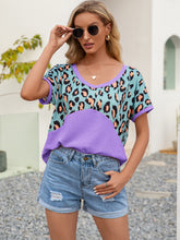 Load image into Gallery viewer, Leopard Love Waffle-Knit Short Sleeve Top (multiple color options)
