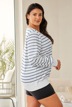 Load image into Gallery viewer, Don&#39;t Think Twice Striped Round Neck Long Sleeve Top
