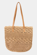 Load image into Gallery viewer, Fame Straw Braided Tote Bag (2 color options)
