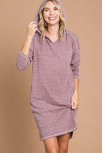 Load image into Gallery viewer, Woke Up Like This Hooded Long Sleeve Sweater Dress
