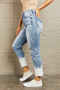 Nora High Waisted Distressed Painted Cropped Skinny Jeans by Bayeas