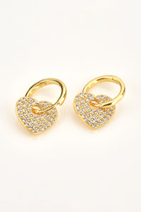 Captivating Hearts Zircon Drop Huggie Earrings (gold or silver)