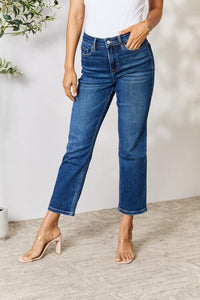 Crop It Like It's Hot Cropped Straight Jeans by Bayeas