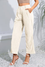 Load image into Gallery viewer, The North Winds Blow Buttoned  Straight Hem Long Pants (brown or ivory)
