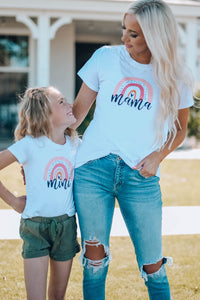 Mama Graphic Round Neck Tee Shirt -  Womens (white or black)