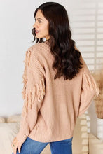 Load image into Gallery viewer, Tassel Along Detail Long Sleeve Sweater
