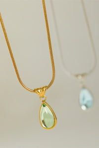 Enchanting Teardrop Titanium Steel Pendant Necklace (gold or silver)