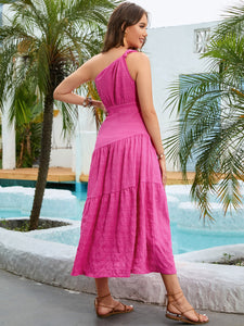 Summer Influence One-Shoulder Sleeveless Midi Dress