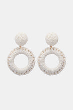 Load image into Gallery viewer, Round Shape Raffia Grass Dangle Earrings (multiple color options)
