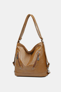 Casual Carryall Vegan Leather Shoulder Bag (2 color options)
