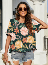 Load image into Gallery viewer, Floral Fascination Ruffled Flounce Sleeve Blouse
