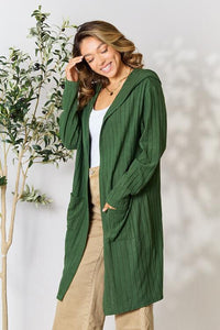 Cover Me Up In Comfort  Ribbed Open Front Long Sleeve Cardigan