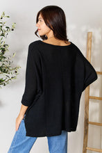 Load image into Gallery viewer, Striking Up a Convo Round Neck High-Low Slit Knit Top
