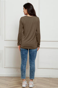 Basic Everyday Round Neck Long Sleeve Top  (multiple color options)