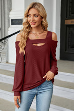 Load image into Gallery viewer, Chill Out Cold Shoulder Square Neck Cutout Blouse (multiple color options)

