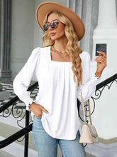 Load image into Gallery viewer, Casual Coolness Square Neck Puff Sleeve Blouse (multiple color options)
