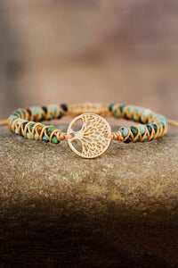 Handcrafted Tree of Life Shape Beaded Copper Bracelet