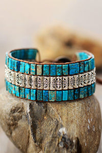 Handcrafted Triple Layer Natural Stone Bracelet (multiple color options)
