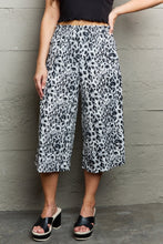 Load image into Gallery viewer, Wildcat Chic Leopard Flowy Wide Leg Capri Pants in Grey
