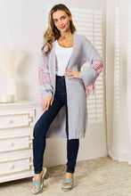 Load image into Gallery viewer, When Skies Turn Pink Fringe Sleeve Dropped Shoulder Cardigan
