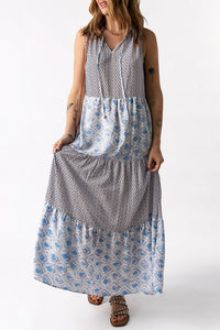 Everyday Happniess Tie-Neck Sleeveless Maxi Dress (2 color options)