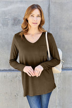 Load image into Gallery viewer, Everyday Happiness V-Neck Long Sleeve Top (multiple color options)
