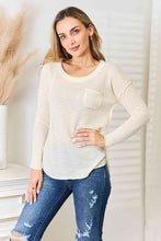 Load image into Gallery viewer, Behind the Scenes Scoop Neck Patch Pocket Top in Cream
