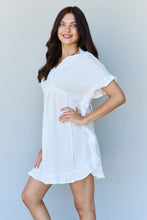 Load image into Gallery viewer, Out Of Time Ruffle Hem Dress with Drawstring Waistband in White
