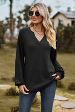 Load image into Gallery viewer, Always On Time Notched Neck Raglan Sleeve Blouse
