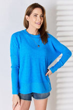 Load image into Gallery viewer, Simply Comfy Ribbed Trim Round Neck Long Sleeve Top
