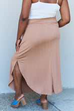 Load image into Gallery viewer, Comfort Princess High Waist Scoop Hem Maxi Skirt in Tan
