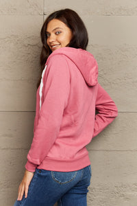 Casual Classic Drawstring Zip-Up Dropped Shoulder Hooded Jacket (multiple color options)
