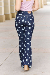 Janelle High Waist Star Print Flare Jeans by Judy Blue